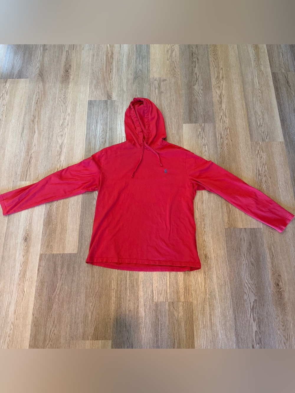 Polo Ralph Lauren Red Lightweight Hoodie Long Sleeve Shirt Men’s Large